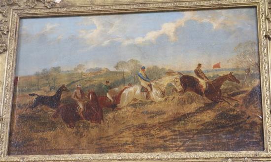 Follower of Henry Alken (1785-1851), oil on canvas, A Steeple Chase